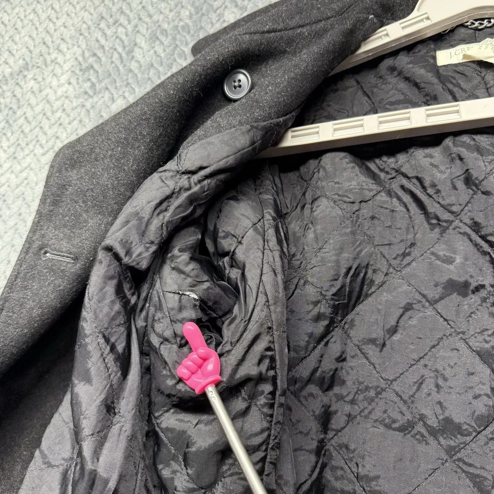 J Crew Women's XS Peacoat Wool Nylon Thinsulate Quilt Lined Jacket Dark Charcoal - Picture 10 of 13